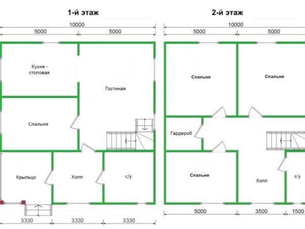 Пример 3. Планировка комбинированного дома