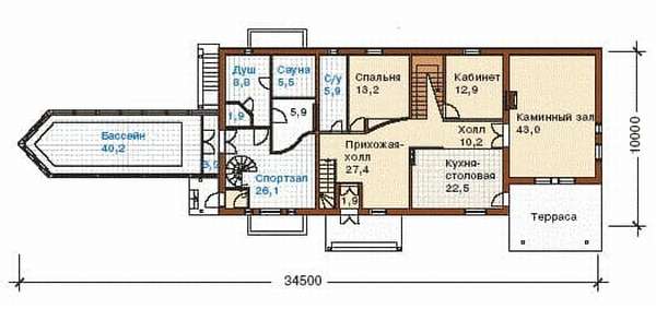 Пример интересной планировки в доме с скандинавским стилем