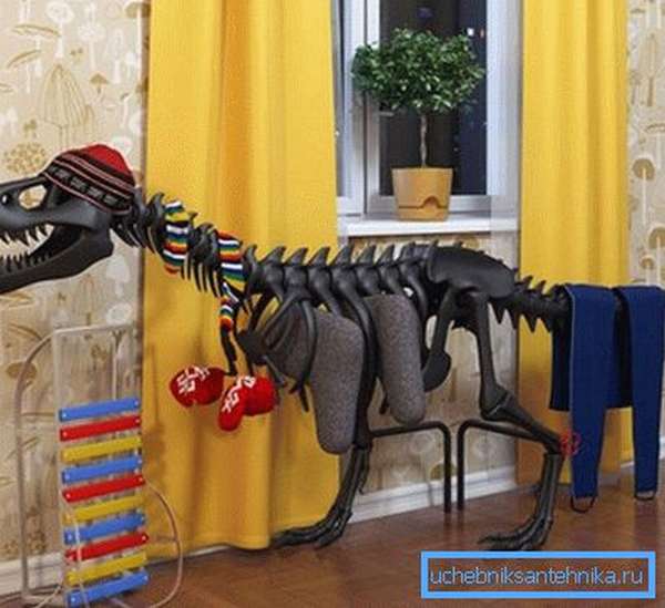 Электрический декоративный радиатор в виде динозавра
