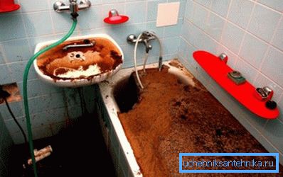 Результат закупоривания канализационных труб
