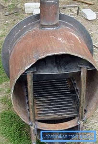Железная самодельная печка из трубы для гаража